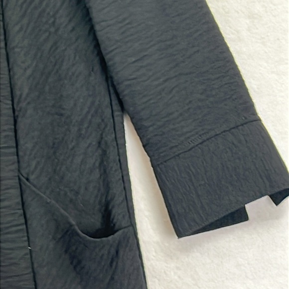 Nina Leonard Notched Neck Tunic Women’s Sz S Black Textured Polyester Knit - Picture 5 of 12